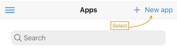 New app button